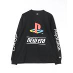 ショッピングPlayStation tシャツ 「NEW ERA」長袖 オーバーサイズド コットン Tシャツ PlayStation プレイステーション ファミリーマーク ニューエラロゴ