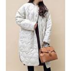 ダウンコート ダウンジャケット 軽さも、きちんと感も。毎日にちょうどいいロングキルティングジャケット コート レディース