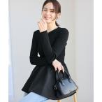 ニット セーター エンボスドッキングフレアニット レディース