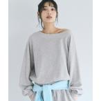 tシャツ 裏毛オフショルダートップス レディース