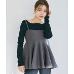 キャミソール ペプラムニットキャミソール