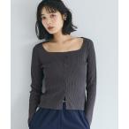 ニット セーター スクエアニットボタントップス レディース