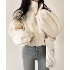 コート アウター ジップアップボアジャケット レディース