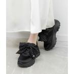 スニーカー 2WAY スカーフリボンボリュームスニーカー レディース