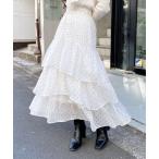 スカート シアーティアードスカート