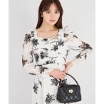 ワンピース 「ZOZO限定」モノトーンシアーフラワーワンピース