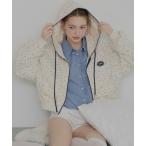 パーカー 花柄ステッチフーディー レディース