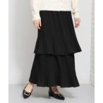 スカート 「セレモニーにもカジュアルにも」2段ティアードプリーツスカート