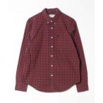 「Abercrombie&Fitch」 チェック柄長袖シャツ L レッド メンズ