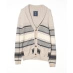 ショッピングアメリカンイーグル 「American Eagle」 ボーダー柄ニットカーディガン S ベージュ メンズ