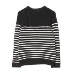 [NANO universe] окантовка рисунок длинный рукав вязаный M черный мужской 