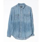 「American Eagle」 長袖シャツ M ネイビー レディース