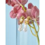 イヤリング メタルモチーフパールイヤリング レディース