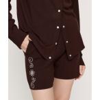 スラックス パンツ WESTERN STUDS KNIT S/PT ウエスタンスタッズニットショートパンツ 春服 レディース