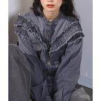 ブラウス シャツ FRILL DENIM SHIRTS レディース