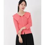 ニット セーター エリシアストレッチ_抜け衿風リブニット レディース