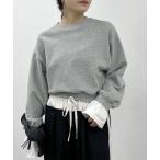 トレーナー スウェット フリルカフスウェットトップ レディース