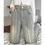 ジーンズ デニム デニムパンツ ウエストホックデニムパンツ レディース