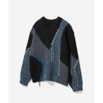  свитер вязаный высокий цвет стежок V шея вязаный (HARE) мужской женский 