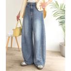  джинсы Denim Denim брюки [JaVa Java сотрудничество ].... симпатичный, самый . Silhouette. barrel нога широкий машина b Denim брюки женский 