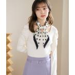 ニット セーター 2026春夏新作 スカーフ付きスクエアニット レディース