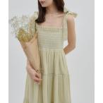 ワンピース 「SS先行予約/umm.」肩リボンティアードワンピース