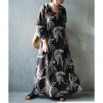 ワンピース ボタニカル柄 ワンピース