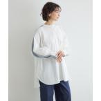 ブラウス シャツ 「KATHARINE ROSS」ドッキングノーカラーシャツ レディース