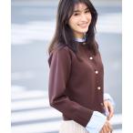 カーディガン 襟フリルドッキングカーディガン レディース