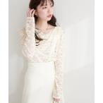 tシャツ ドレープレースプルオーバー レディース