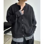 カーディガン 「ユニセックス」チェックレイヤードカーディガン/ノーカラー メンズ レディース