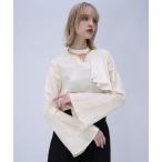 ブラウス シャツ ツヤジャガードフレアスリーブブラウス(HARE) レディース