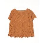 「NATURAL BEAUTY BASIC」 半袖ブラウス MEDIUM ブラウン レディース