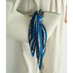 スカーフ バンダナ ビットプリントプリーツスカーフ レディース