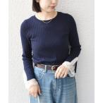 ニット セーター SHIPS Colors:「手洗い可能」レース カット オフ ワイド リブ ニット レディース