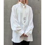 シャツ タイ付扇子刺繍シャツ メンズ