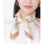 スカーフ バンダナ シルク100％ 洗える スカーフ ”FURLA 格子ロゴ” レディース