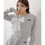 カーディガン 「セットアップ対応」リボンコンパクトニットカーディガン レディース