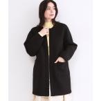 ノーカラーコート コート リバーシブル配色ノーカラーコート「洗濯機OK」 レディース