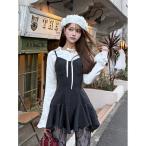 ワンピース レイヤードランダムヘムチェックミニワンピース