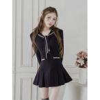 ワンピース セーラーカラープリーツミニワンピース