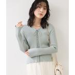 ニット セーター レースアップリブニット レディース