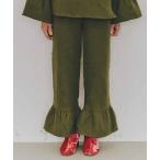 パンツ ｍｅｎｓｈａ！　ネグリジェ気分のコットン微起毛ヘムフリルワイドパンツ レディース