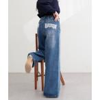 ジーンズ デニム デニムパンツ ポケットレースワイドデニムパンツ レディース