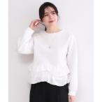 tシャツ 裾フリルドッキングトップス「洗濯機OK」 レディース