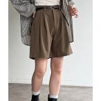 パンツ ベルト付きショートパンツ レディース