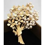 ブローチ 小粒パールがお花のよう パールブーケブローチ レディース