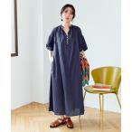 ワンピース 限定展開　インド ボタン スキッパー 半袖ワンピース