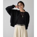 ブルゾン アウター ふくれジャガードニットブルゾン レディース