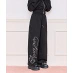 スウェットパンツ ジャージ 「セット着用可能」ラインストーンロゴスウェットパンツ レディース